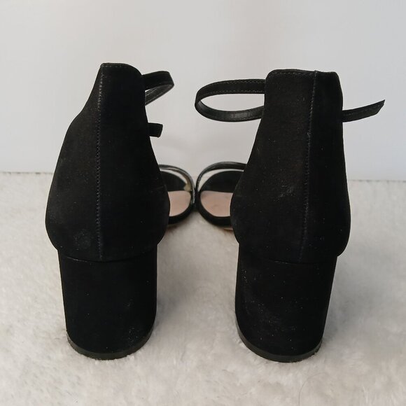 Women's Aldo Suede Low Block Heel Sandals Black Size 10 - Picture 6 of 10